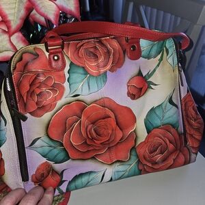 Floral Red and Green Women's Bag Made By Anushka. Is Authentic
